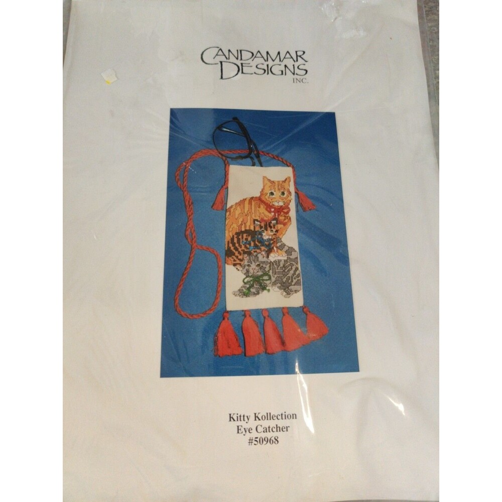 Eye Glass Holder Cross Stitch Kit Kitty Collection Candamar Designs #50968